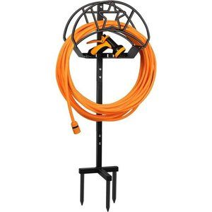 Garden Hose Holder Detachable Freestanding Water Hose Holder Hose Hanger, Black